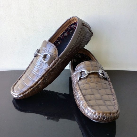 Madden Men\'s Dravin Driver Loafer in Awesome Embossed Croc Scale Brown main image 10